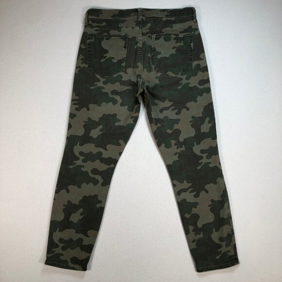 Gap Pants Women's 32x25 Green True Skinny Ankle High Rise Tapered Olive Camo - Picture 2 of 16